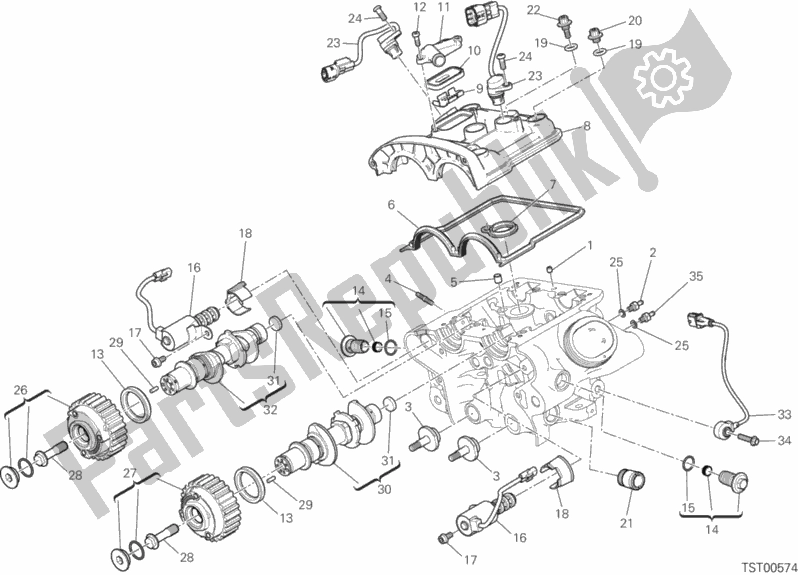 Wszystkie części do Pionowa G? Owica Cylindra - Rozrz? D Ducati Diavel Xdiavel Thailand 1260 2019